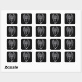 Engel Bleistiftzeichnung Black and white Design Vierkante Sticker (Vel)