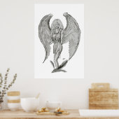 Engel Bleistiftzeichnung Black en white Design Poster (Keuken)