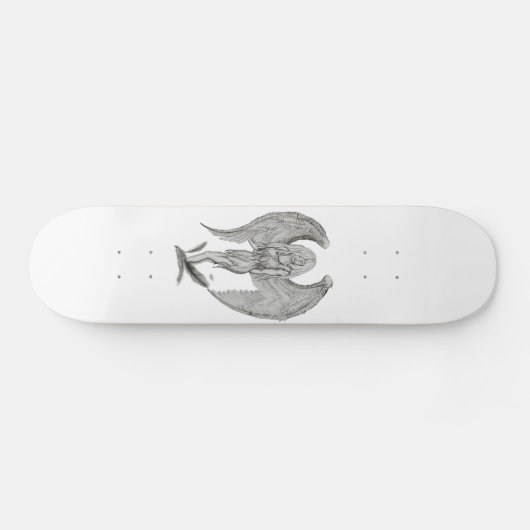 Engel Bleistiftzeichnung Black en white Design Skateboard (Horizontaal)