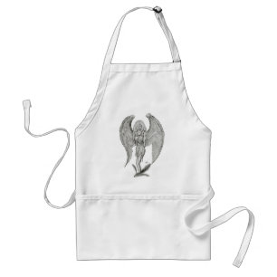 Engel Bleistiftzeichnung Black en white Design Standaard Schort