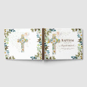 Engel Bloemkruis Groenelementen Doop Christening G Gastenboek (Volledig)