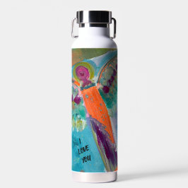 Engel boodschap waterfles met originele kunst