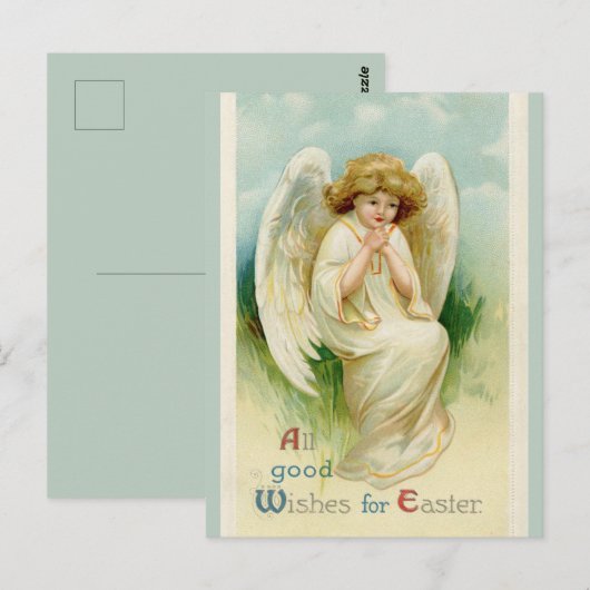  engel Bowing Easter wil Briefkaart (Voorkant / Achterkant)