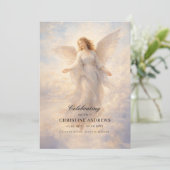 Engel Celebratie van het Leven Funeral Programma Programmakaart (Staand voorkant)