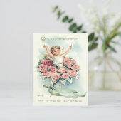 Engel Cherub Boeket Rozen Briefkaart (Staand voorkant)
