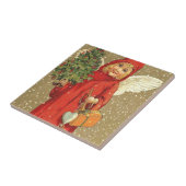 Engel Cherub Kerstboom Sneeuw Tegeltje (Zijkant)
