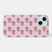 engel cherub roze iPhone 15 case (Achterkant horizontaal)