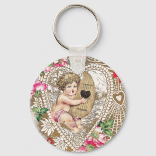 Engel Cherub Vintage Afbeelding Sleutelhanger