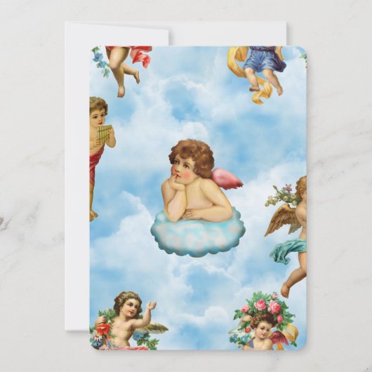 engel cherub wolken antiek kaart (Voorkant)