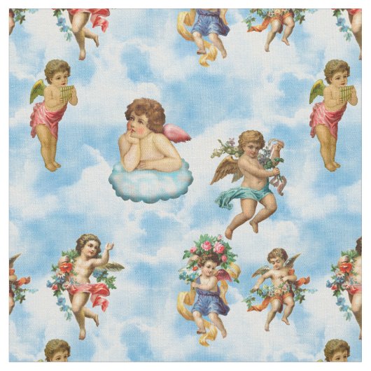 engel cherub wolken antiek stof (Close Up)
