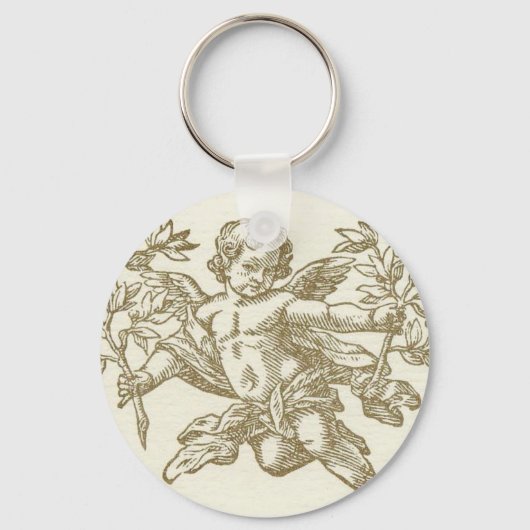 Engel Cherubijn (crème) Sleutelhanger (Voorkant)