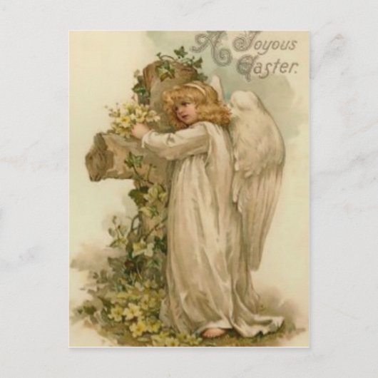 Engel Christelijk Kruis Lelie Blad Briefkaart (Voorkant)