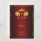 Engel Crest | Goud Koninklijk Rode Luxe Kaart (Achterkant)