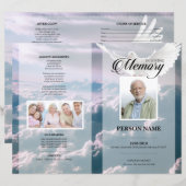 Engel daalde rouwbrief template (Voorkant / Achterkant)