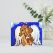 Engel Dachshund Briefkaart (Staand voorkant)