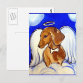 Engel Dachshund Briefkaart (Voorkant / Achterkant)