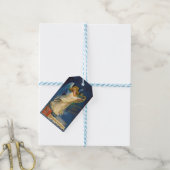 Engel dat glorieuze lied van oude kerst cadeaulabel (Met Touw)