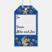 Engel dat glorieuze lied van oude kerst cadeaulabel (Achterkant)