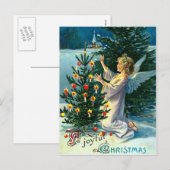 Engel Decoreren Kerstboom 2 Feestdagenkaart (Voorkant / Achterkant)