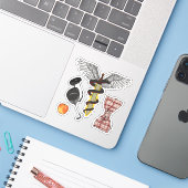 Engel/Demon stickers (Laptop met iPhone)