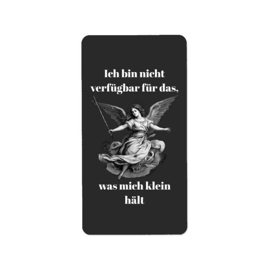Engel der Unverfügbarkeit  Etiket (Voorkant)