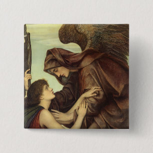 Engel des Doods door Evelyn De Morgan Vierkante Button 5,1 Cm