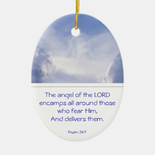 Engel des Heren kampeert om U heen (Psalm 34:7) Keramisch Ornament