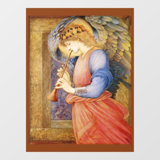 Engel die de flageolet speelt raamsticker (Vel)