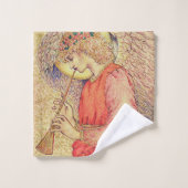 Engel die een flageolet speelt bad handdoek (Wasdoekje)