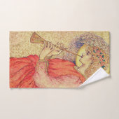 Engel die een flageolet speelt bad handdoek (Handdoek)