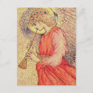 Engel die een flageolet speelt briefkaart