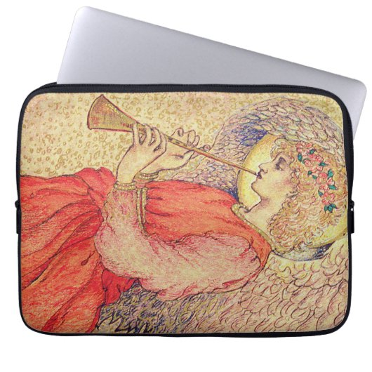 Engel die een flageolet speelt laptop sleeve (Voorkant)