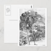 Engel die een staand skelet bedekt briefkaart (Voorkant / Achterkant)