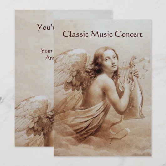 ENGEL DIE LIER SPEELT BOVEN DE WOLKEN,champagne Kaart (Voorkant / Achterkant)