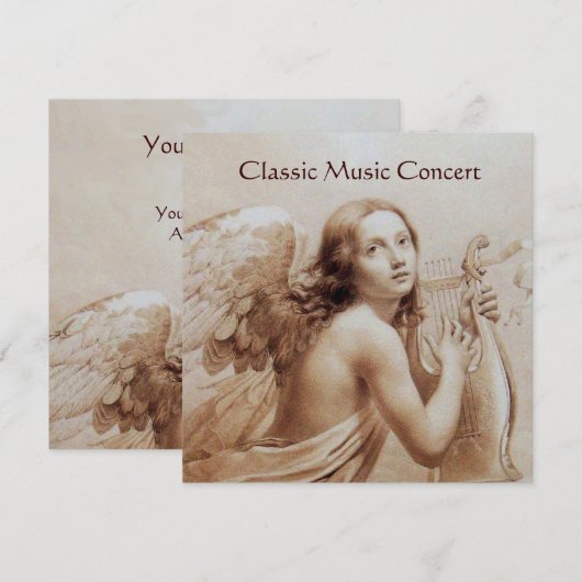 ENGEL DIE LIER SPEELT BOVEN DE WOLKEN, Monogram Go Kaart (Voorkant / Achterkant)