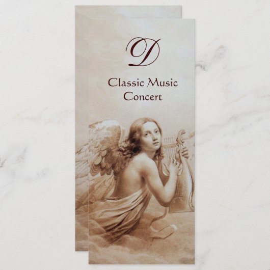 ENGEL DIE LIER SPEELT BOVEN DE WOLKEN, Monogram Kaart (Voorkant / Achterkant)