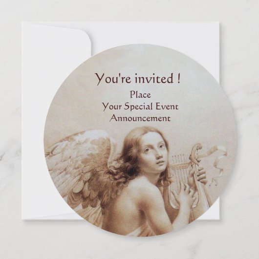 ENGEL DIE LYR SPEELT BOVEN DE WOLKEN, Monogram Sep Kaart (Achterkant)