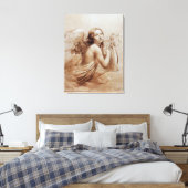 ENGEL DIE LYRA SPEELT BOVEN DE WOLKEN CANVAS AFDRUK (Insitu (Slaapkamer))