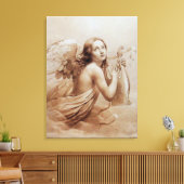ENGEL DIE LYRA SPEELT BOVEN DE WOLKEN CANVAS AFDRUK (Insitu (Woonkamer))