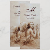 ENGEL DIE LYRA SPEELT BOVEN DE WOLKEN, Monogram Go Kaart (Voorkant / Achterkant)