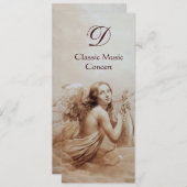 ENGEL DIE LYRA SPEELT BOVEN DE WOLKEN, Monogram Kaart (Voorkant / Achterkant)