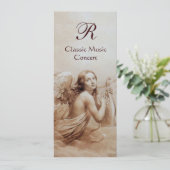 ENGEL DIE LYRA SPEELT BOVEN DE WOLKEN, Monogram Zi Kaart (Staand voorkant)