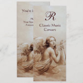 ENGEL DIE LYRA SPEELT BOVEN DE WOLKEN, Monogram Zi Kaart (Voorkant / Achterkant)