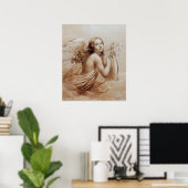 ENGEL DIE LYRA SPEELT BOVEN DE WOLKEN POSTER (Thuiskantoor)