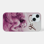 ENGEL DIE LYRA SPEELT BOVEN DE WOLKEN roze monogra iPhone 15 Case (Achterkant horizontaal)