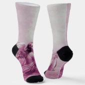 ENGEL DIE LYRA SPEELT BOVEN DE WOLKEN Roze Sokken (Gebogen)