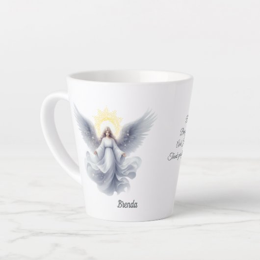 Engel die met Gods liefde stroomt Latte Mok (Linkerhoek)