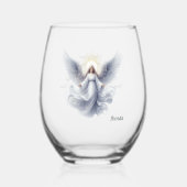 Engel die met Gods liefde stroomt Wijnglas Zonder Voet (Voorkant)