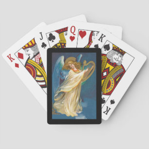 Engel die muziek speelt op een harp pokerkaarten