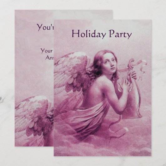 ENGEL DIE OP DE WOLKEN LIER SPEELT KAART (Voorkant / Achterkant)